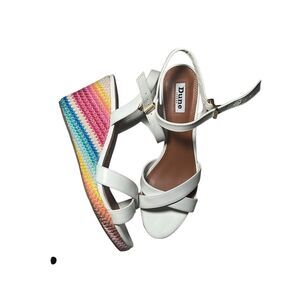 Dune London | Kyrin Wiven Rainbow Wedge Sandal